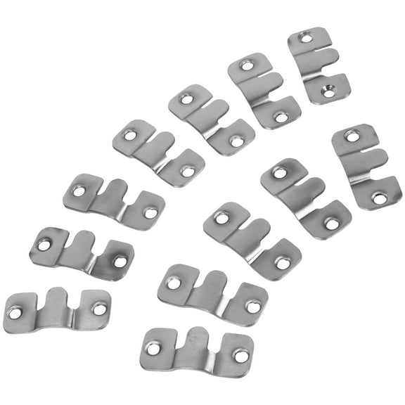 12Pcs Flush Mount Bracket Stainless Steel Interlocking Photo Frame Hook Heavy Duty Picture Hangers for Wall Mount Gallery Picture Display