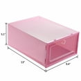 thumbnail image 1 of 12Pcs Foldable Plastic Shoes Box Transparent Household Storage Drawer Clear Stackable Organizer Organizer DIY Divider (Pink), 1 of 3