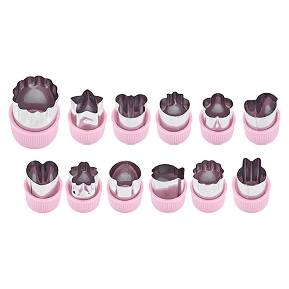 12Pcs Fruit Star Shape Fondant Cake Cookie Plunger Mould Cutter Tools,Cake Pan