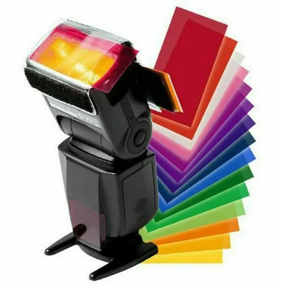 12Pcs Full Color Balance Correction With Strap Speedlite Flash Gel Filter