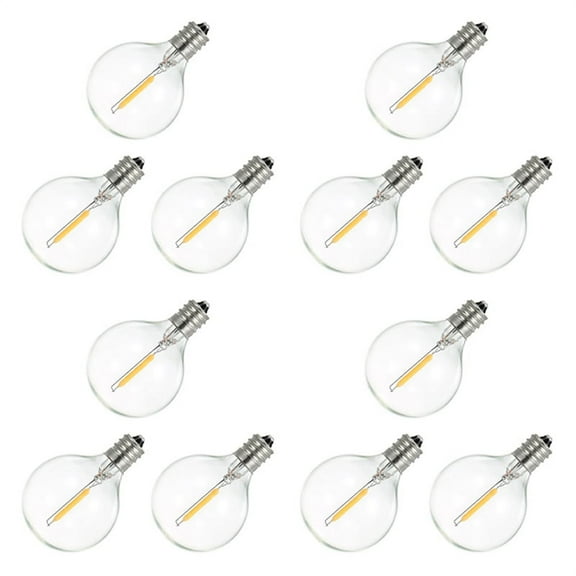 G40 LED 3W Warm White Light Bulbs, Shatterproof (12 Pack)