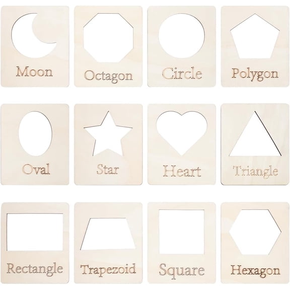 12Pcs Geometric Shape Template Wheat 120x100x2mm