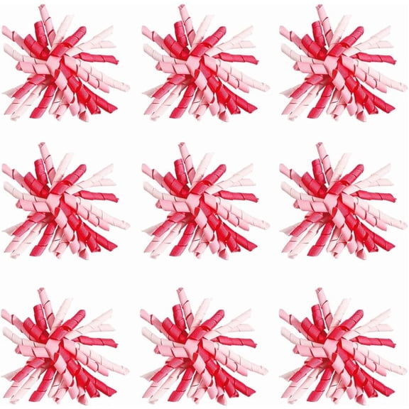 12Pcs Gift Wrap Bows Pastel Bows Curly Light Pink Presents Decor Bows Reusable Ribbon Bows for Gift Wrapping Easter Home Party Baptism Wedding Event Treat Bags Decoration 4In diy