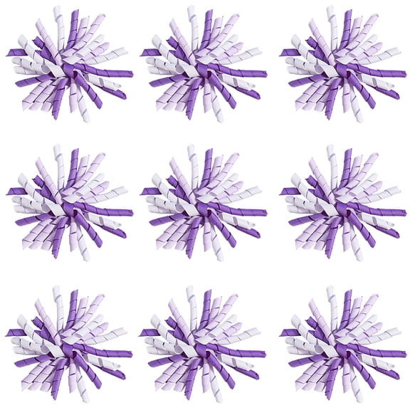 12Pcs Gift Wrap Bows Pastel Bows Curly Light Purple Presents Decor Bows Reusable Ribbon Bows for Gift Wrapping Easter Home Party Baptism