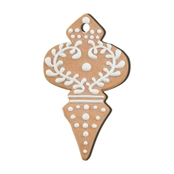 12Pcs Gingerbread Christmas Tree Ornaments, 3.14Inch Wooden Gingerbread Hanging Decorations Christmas Ornaments with Ropes for Christmas Tree Winter Crafts Party Decorations