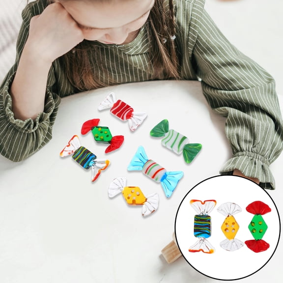 SEWCHICS 12Pcs Simulated Glass Candy Decor Multicolor Decorative Prop for Desktop