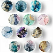 12Pcs Glass Strong Magnetic Refrigerator Magnet Fridge Sticker,Marble Crystal Fridge Magnets Decoration for Crafts,Fridge Magnets for Kitchen, Office Whiteboard, Cabinet and Dishwasher