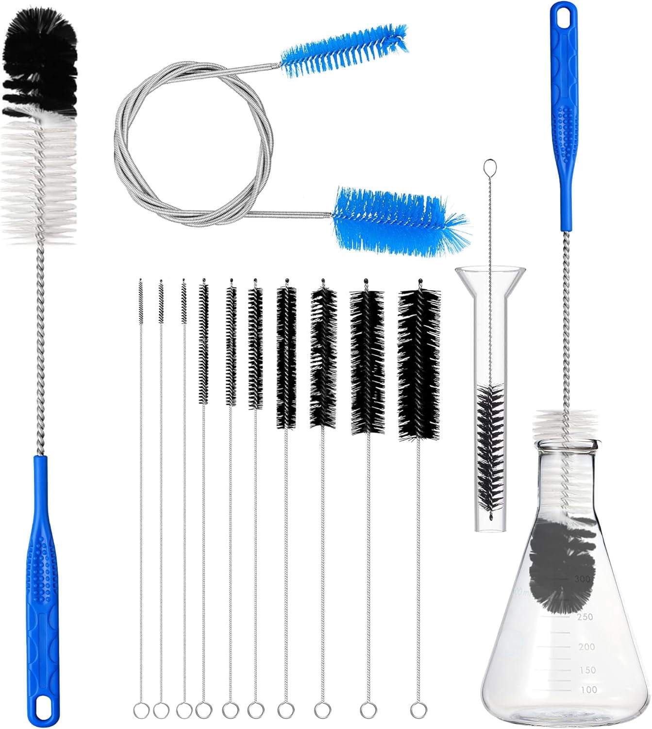 12Pcs Glass Tube Pipe Cleaners Brush Kit,Long Nylon Straw Brush for ...