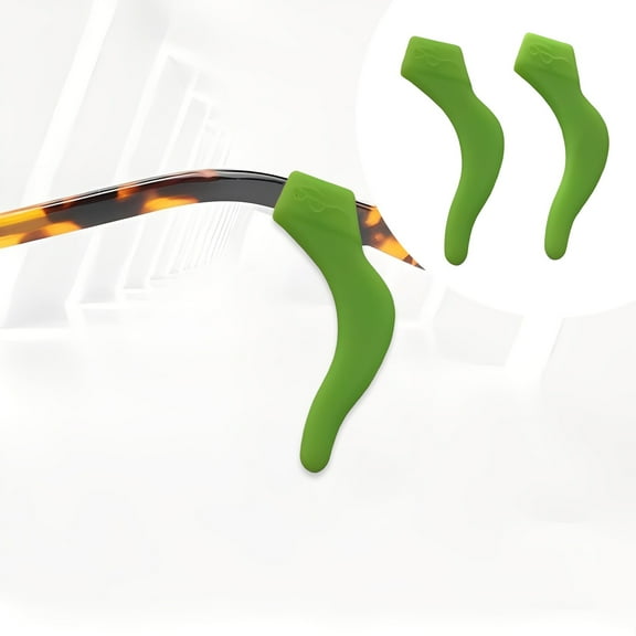 12Pcs Glasses Grips, Glasses Ear Grip Anti-Slip Eye Glasses Ear Grippers, Slicone Eyeglass Ear Grips Glasses Ear Hook for Sports, Sunglasses & Reading Glasses Glasses Holder Retainer for Ears, Green