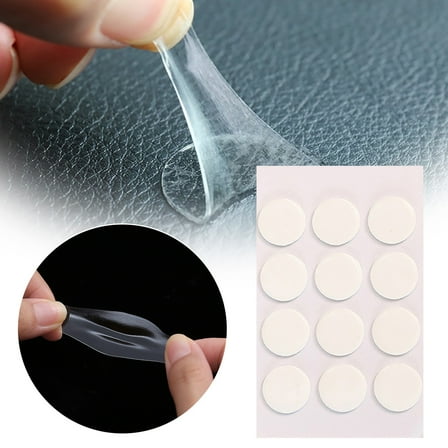 Clear Sticky Tack Adhesive Poster Tacky Putty Removable Round Putty Double-Sided Round No Traces Adhesive Sticke for Festival Decoration,Double Sided Sticky Dots Stickers Removable Round,White,0.39"