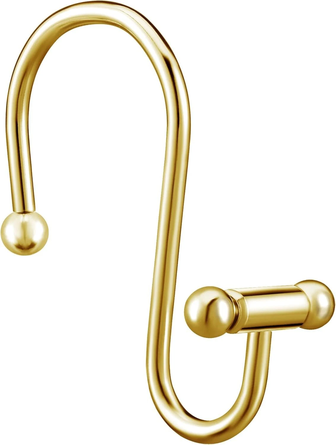 12Pcs Gold Decorative Rustproof Shower Curtain Hooks – Elegant Metal Rings