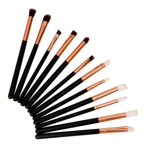 12Pcs Gold Eye Makeup Brush Set Eye shadow make up Concealer Blending Useful Black