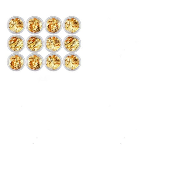 12Pcs Gold Foil Nail Art Tinfoil Stickers Decals DIY