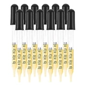 12Pcs Graduated 1ml, Glass Dropper 3 with Black Suction Bulb, Straight Tip Calibrated for Essential Oils