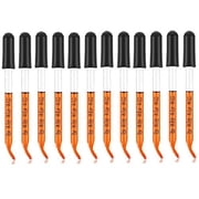 12Pcs Graduated 1ml, Glass Dropper 4 with Angled Tips and Black Suction Bulb, Straight Tip Calibrated for Essential Oils