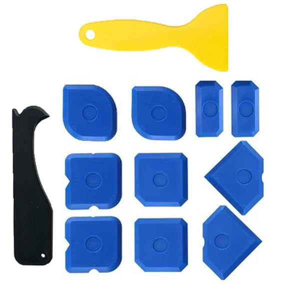 12Pcs Grout Scrapers Tool Set Multipurpose Plastic Scrapers Caulking Tool For Glass Surfaces Cleaning