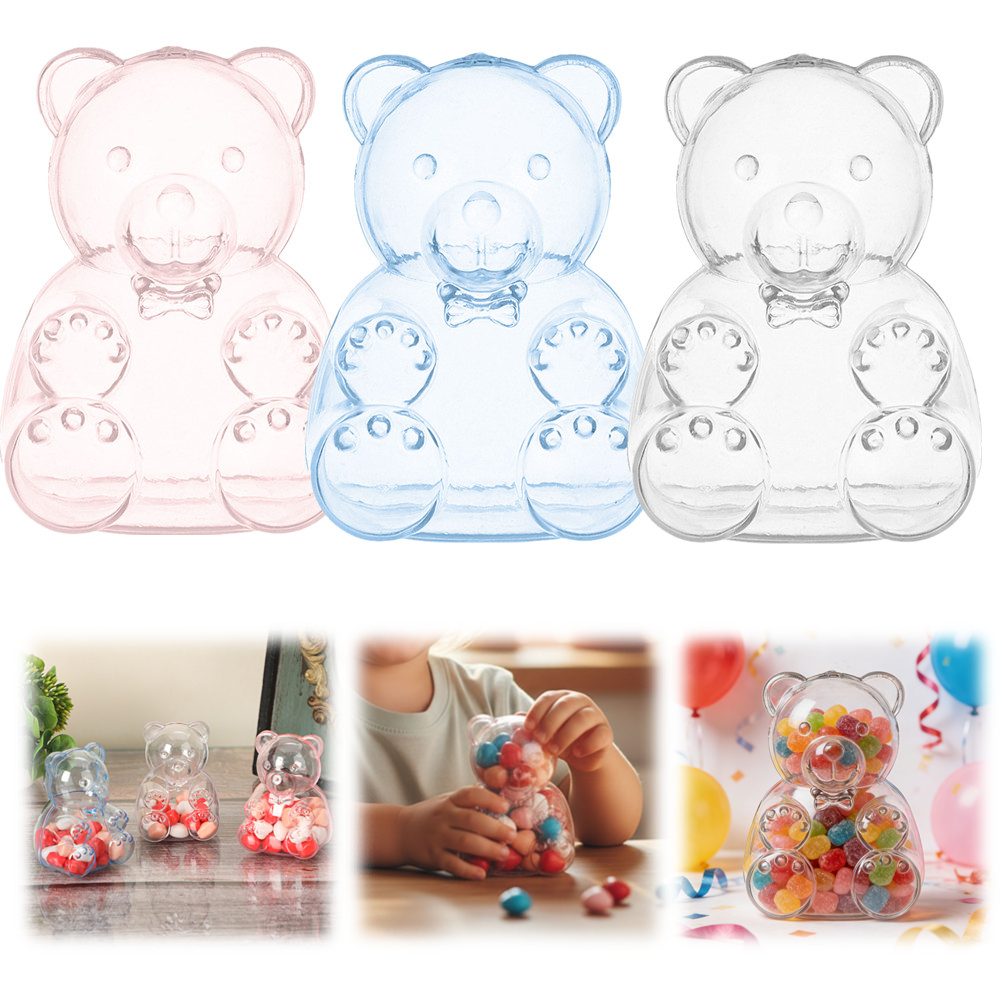 12Pcs Gummy Bear Container - Clear Bear-Shaped Plastic Gift Box for ...