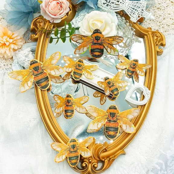 12Pcs Halloween 3D Bee Wall Stickers with Realistic PVC Design, Removable DIY Decals for Home Bathroom Party Supplies, 2 Sizes Available