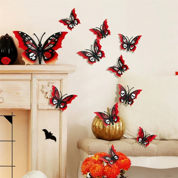 12Pcs Halloween Window Clings – PVC Wall Stickers for Glass, Mirror, Door – Spooky Halloween Decorations for Home, Office, Party, Indoor Outdoor Use