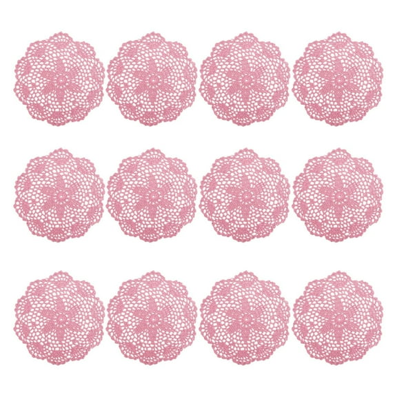 12Pcs Hand Crochet Round Lace Doilies Lot for Table Wedding Coasters, Handmade Vintage Round Lace Placemats for Table Decoration XKHAZA