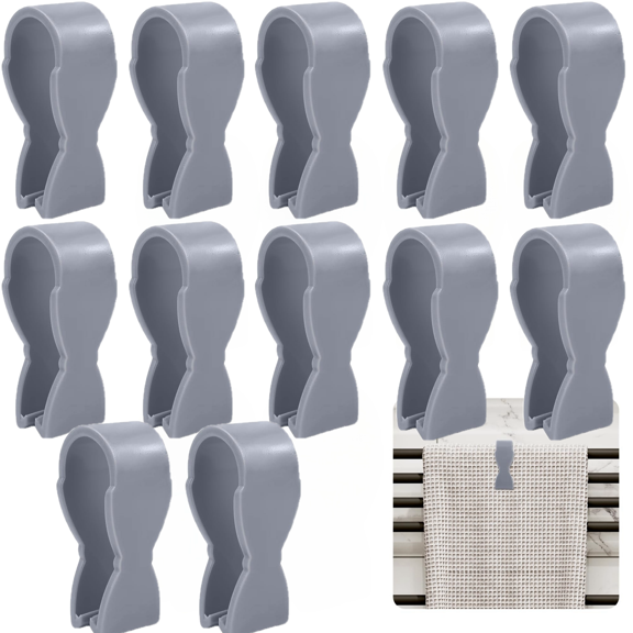 12Pcs Hand Towel Clips for Kitchen, Hand Towel Clips for Kitchen Oven, Bathroom Towel Rack, for Kitchen, Oven Handle, Bathroom Towel Rack, Dishwasher, Stove to Prevent Towels from Falling Off, Grey