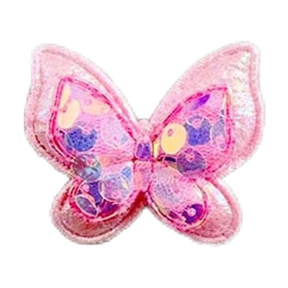 12Pcs Handmade DIY Jewelry Accessories Hair Clips, Double - Layered Glitter Butterfly Headwear Decorative Materials - for Hair Decoration, Gift Wrapping, Craft Making, Party Supplies, Daily Wear