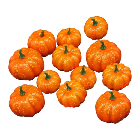 12Pcs Harvest Halloween Pumpkins Model Foam Props for Decorating Fall Craft Style B