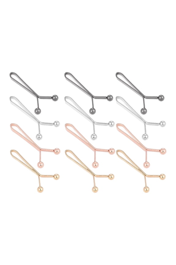 12Pcs Head Scarf Fixing Clip Heavy Duty Metal U-shaped Clip Women Shirt Sleeve Jeans Pants Clip Buckle Clothing Accessories