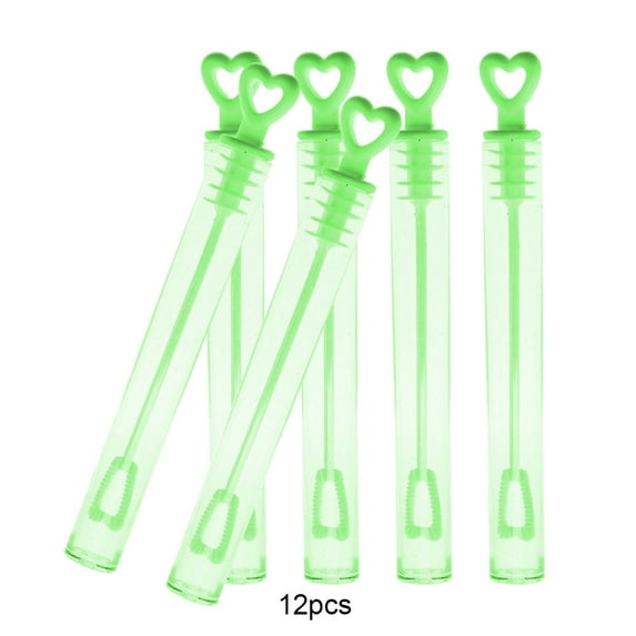 12Pcs Heart Empty Bubble Soap Bottles Maker Wedding Party Decorations Kids Toy Green Plastic