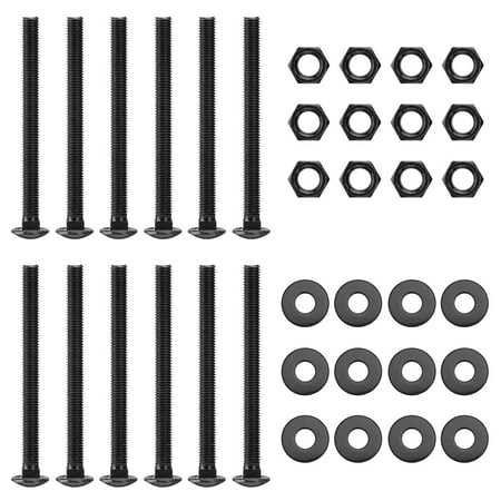 12Pcs Heavy Duty Galvanized Carriage Bolt Set, Wood Screws, 1/2"x 8"