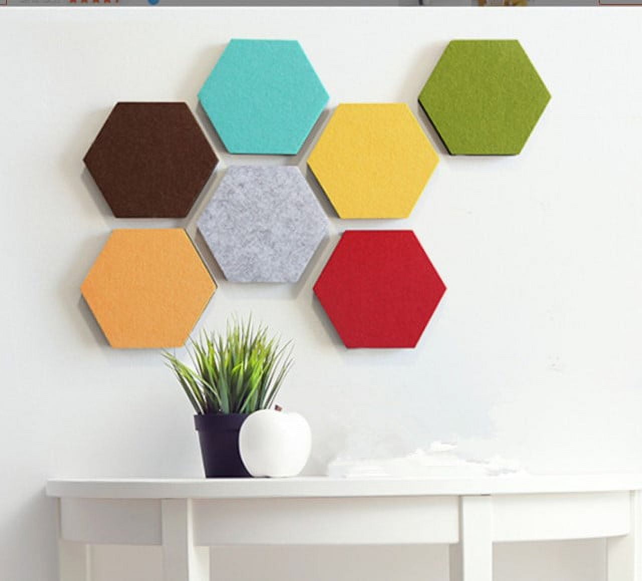 12Pcs Hexagon Felt Board Tiles Felt Hexagon Wall Tiles Bulletin Boards