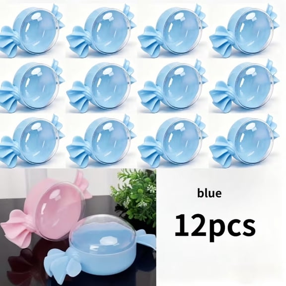 12Pcs Hollow Candy Boxes with Lids for Wedding Christmas Party Favors, Bow Decor Small Gift Containers