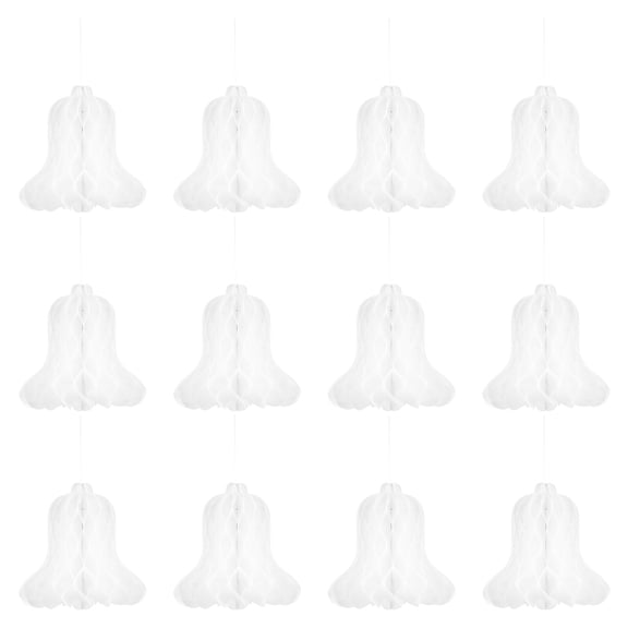 12-Pack Honeycomb Bells and Hanging Honeycomb Decorations for Weddings, Parties, Events, and Celebration Decor