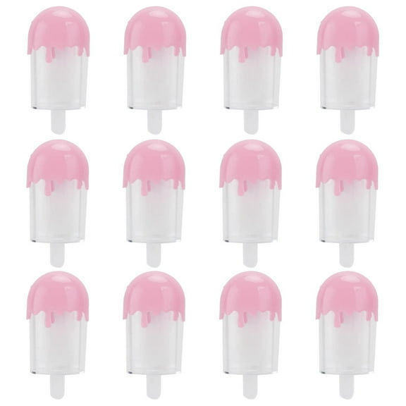 12Pcs Ice Cream Shape Candy Boxes, Plastic Candy Containers for Wedding Party Favors, Birthday Gifts, Clear Transparent Treat Boxes, 11x5cm