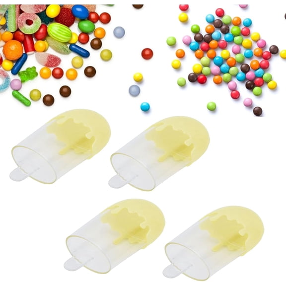 12Pcs Ice Cream Shaped Candy Box Shaped Container Storage Box Cute Plastic 4.3" Treat Container Candy Jars Case for Birthday Wedding Party Halloween Christmas Easter Favor Supplies (Yellow)