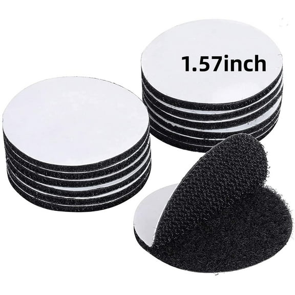 12Pcs Industrial Strength Hook Loop Dots 1.5inch Double Sided Sticky Back Anti Slip Rug Gripper Pads Carpet Stickers for Home Office Car Use Round Adhesive Wall Mounting Tape