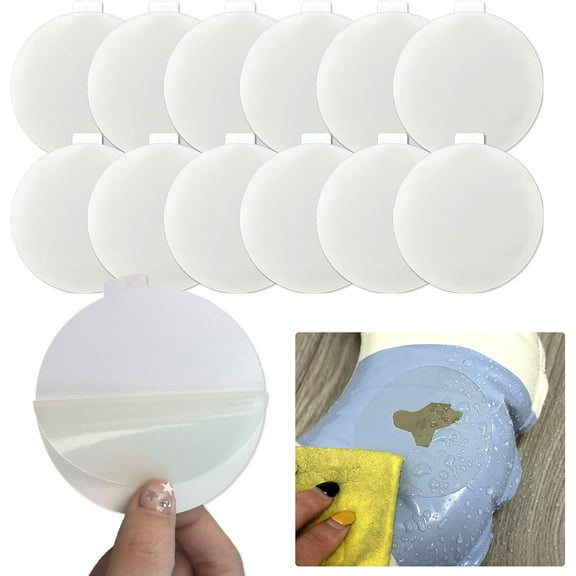 12Pcs Inflatable Patch Repair Kit Waterproof, 3" Pool Repair Patch, Outdoor TPU Repair Patch for Inflatable Pool, Bounce House, Raincoat, Umbrella, Swimming Ring, Large, Clear, Heavy Duty