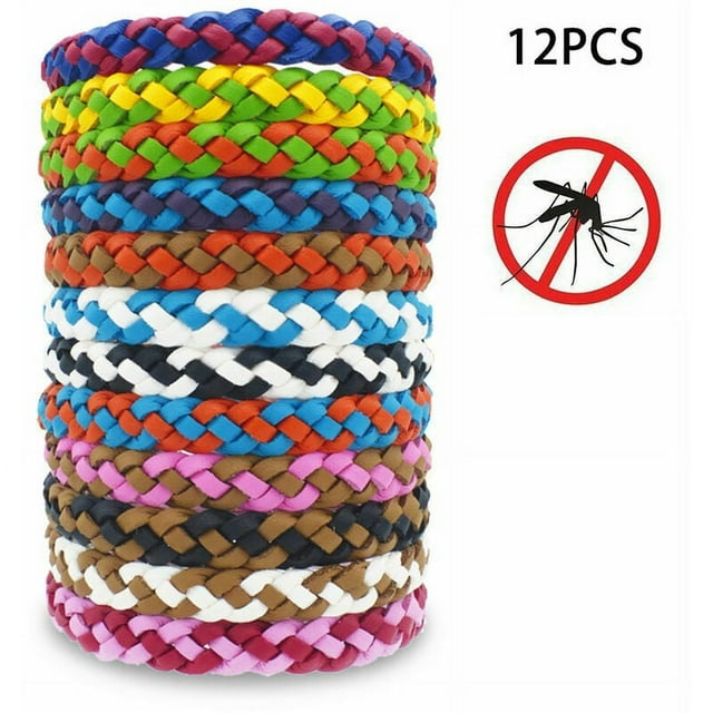 12Pcs Insect Repellent Bracelet PU Waterproof Bands AntiMosquitoes for