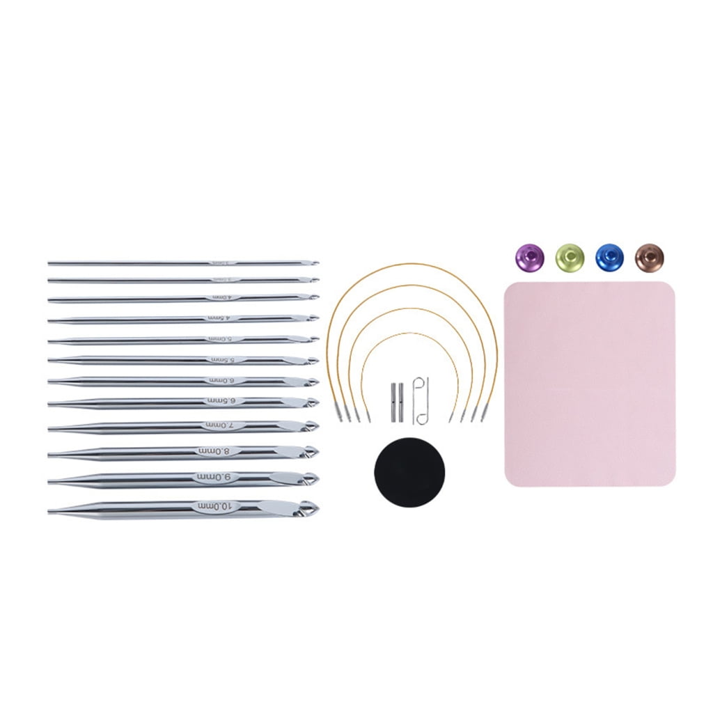 12Pcs Interchangeable Crochet Hook Set 3.0mm-10mm Tunisian Crochet Hook with Cable for Beginner Knitting Weaving Project