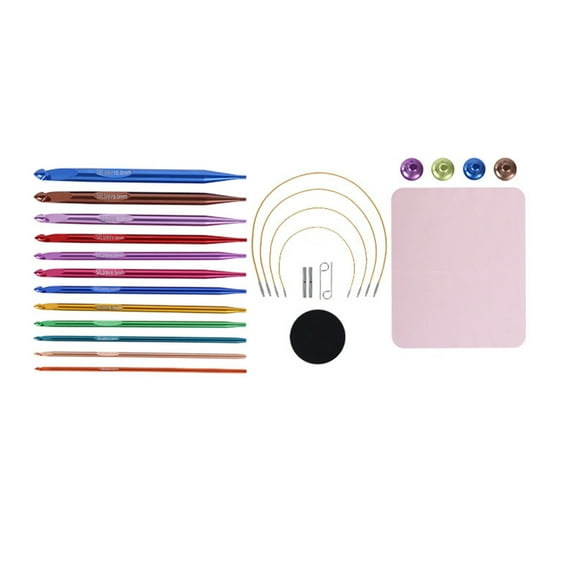 12Pcs Interchangeable Crochet Hook Set 3.0mm-10mm Tunisian Crochet Hook with Cable for Beginner Knitting Weaving Project