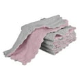 thumbnail image 1 of 12Pcs Kitchen Dish Towel 9.8" Absorbent Coral Fleece Dish Cloth, Purple Grey, 1 of 5