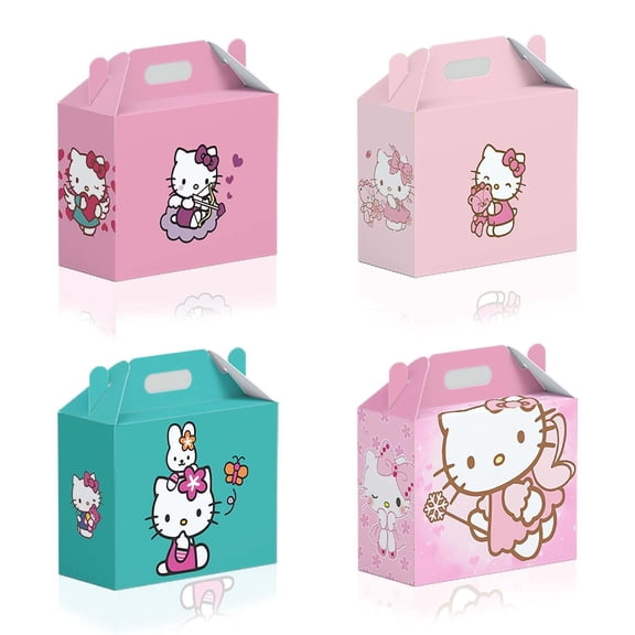 12Pcs Kitty Party Gift Boxes Party Favors/Candy Boxes, Tote Boxes, Gift Boxes for Kids Paper Favor Packs Adults Birthday Party Decora