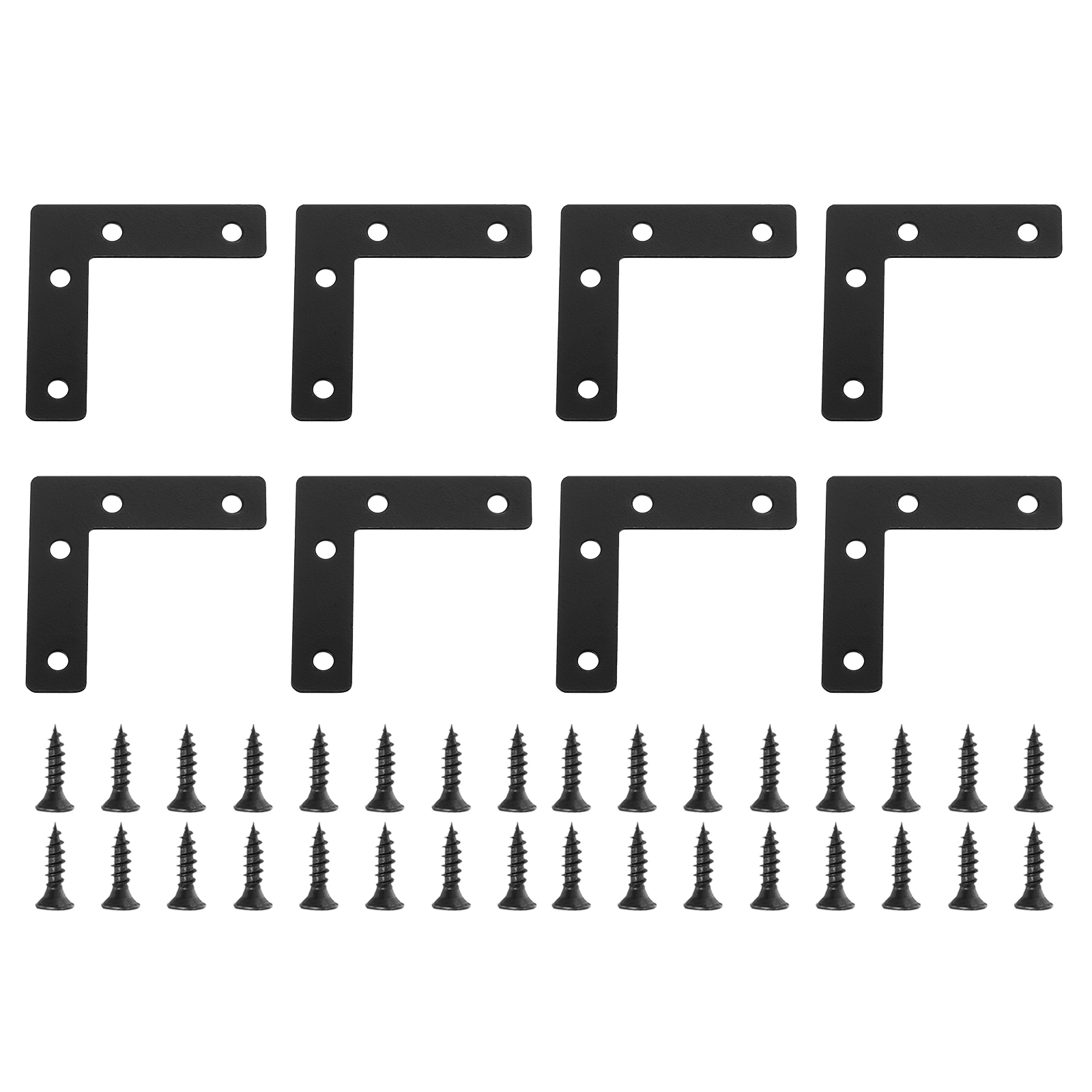 12Pcs L-Shaped Brackets Corner Brace, 2.36"x2.36" Corner Bracket Shelf Bracket Right Angle Brackets for Wood Shelves Furniture (60x60mm, Black)