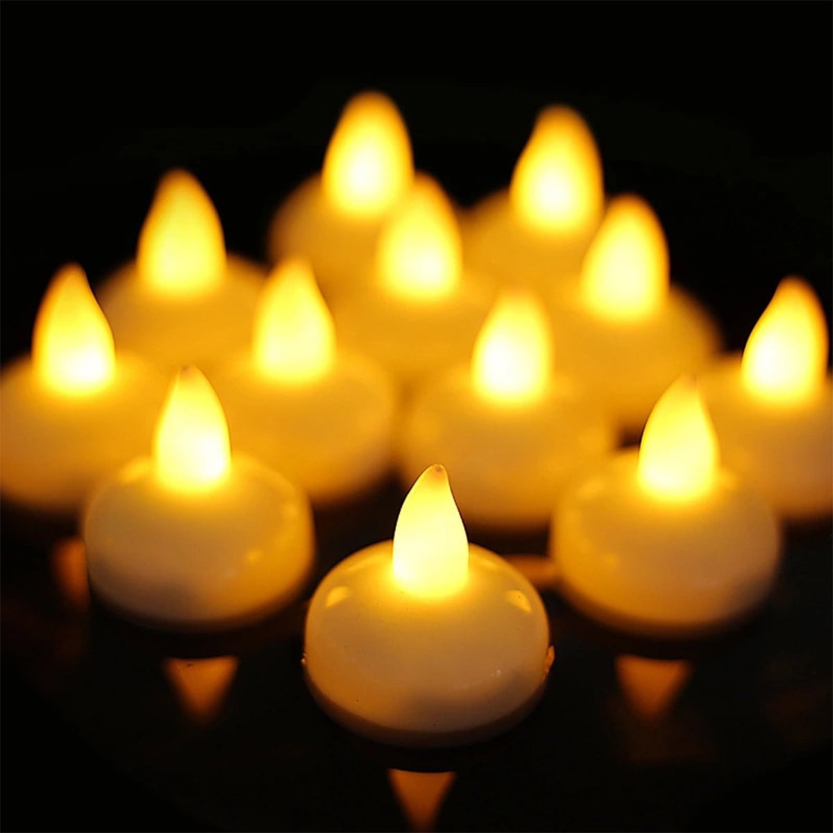 12Pcs LED Floating Candle Light Waterproof Flameless Floating Tealight