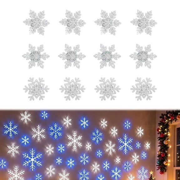 12Pcs LED Snowflake Wall Lights, 3D Christmas Light Up Snow Flake Set, Cozy Winter Night Light