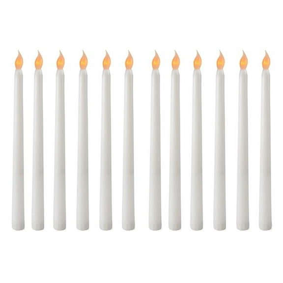 12Pcs LED Taper Candle for Dinner, Flickering Flameless Tapered Battery Operated Table Settings Weddings Parties