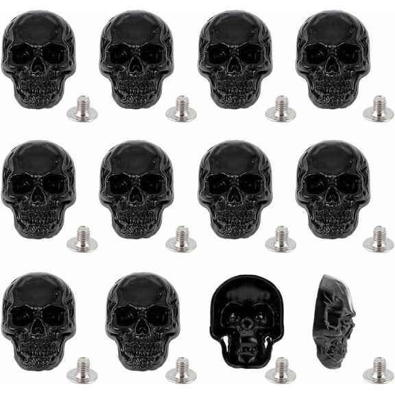 12Pcs Leather Decorative Buckle Punk Metal Stud Screw Back Buckle DIY Rivet Conchos for DIY Craft Metal Black