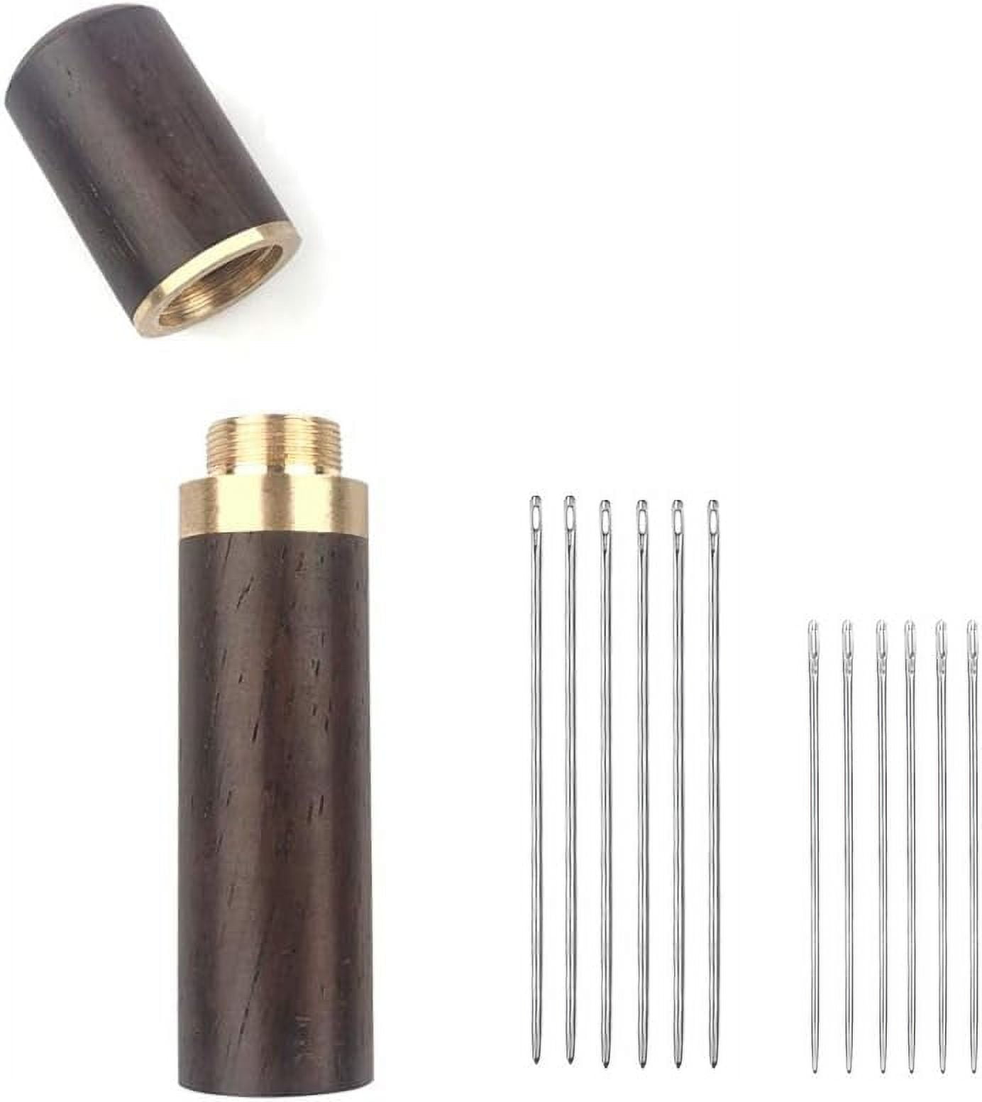 12Pcs Leather Hand Sewing Needles, Professional Small Eye Design for Leather Hand Stitching Needle. 2 Sizes and Each 6Pcs.