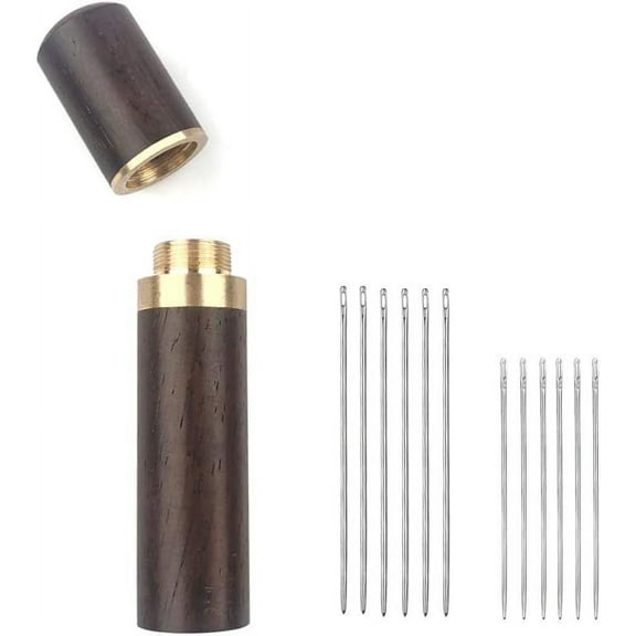 12Pcs Leather Hand Sewing Needles, Professional Small Eye Design for Leather Hand Stitching Needle. 2 Sizes and Each 6Pcs.