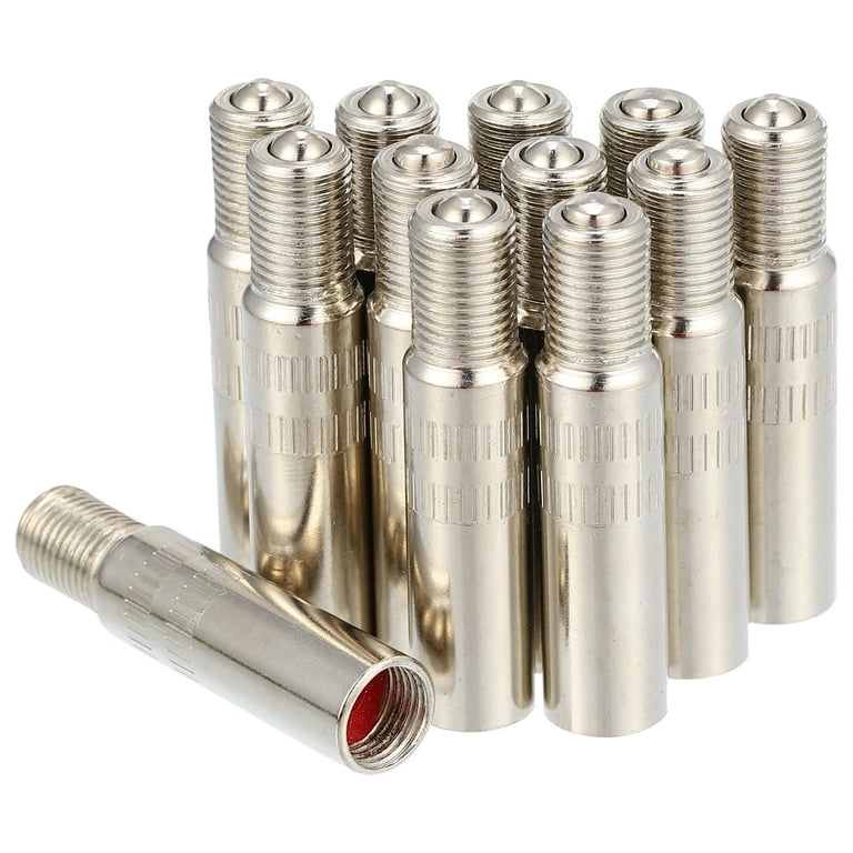 12Pcs Length 39mm Wheel Tire Valve Stem Caps Copper Nickel Plated for Bicycles Motorcycles Silver Tone